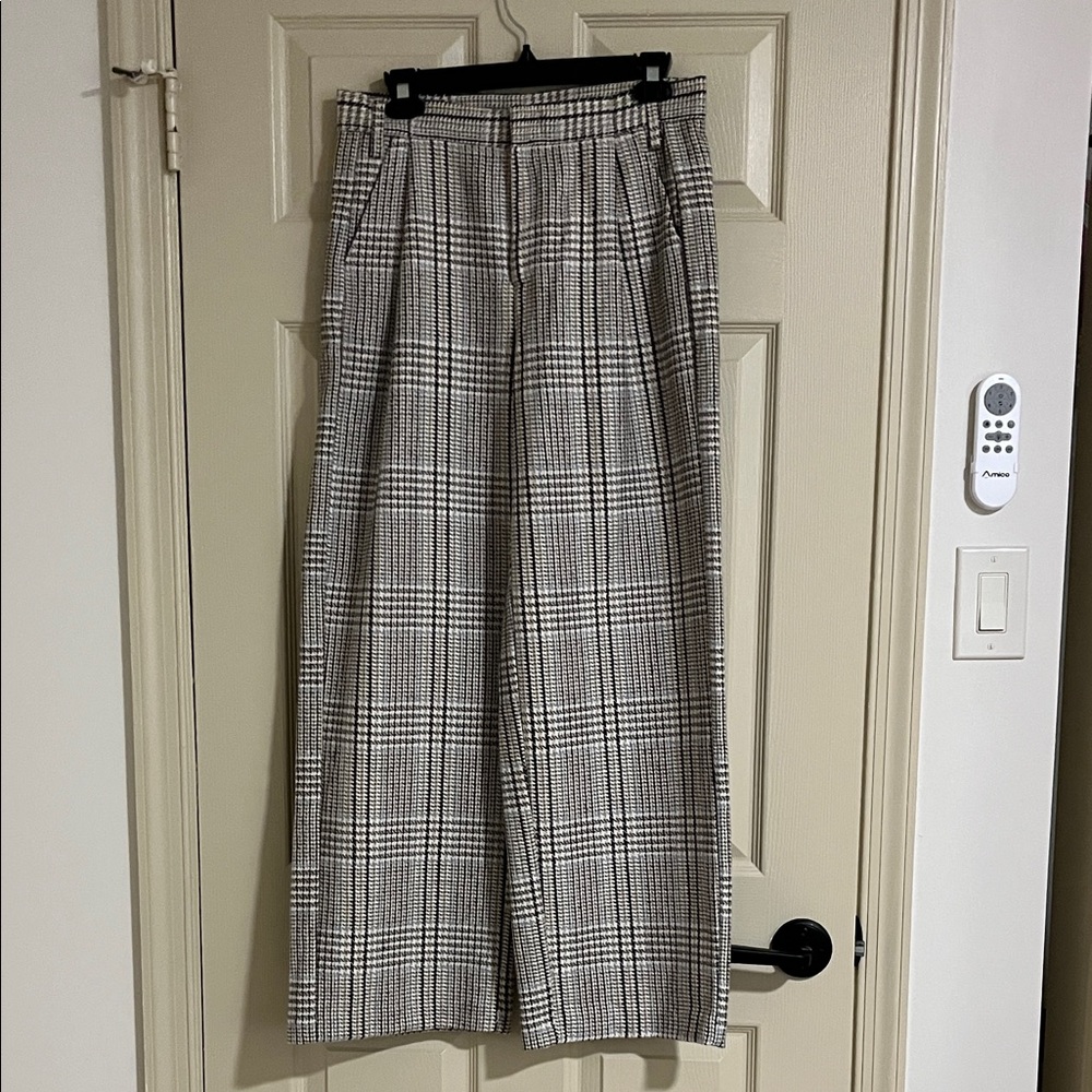 Lush Plaid Houndstooth Wide Leg Pants CE013